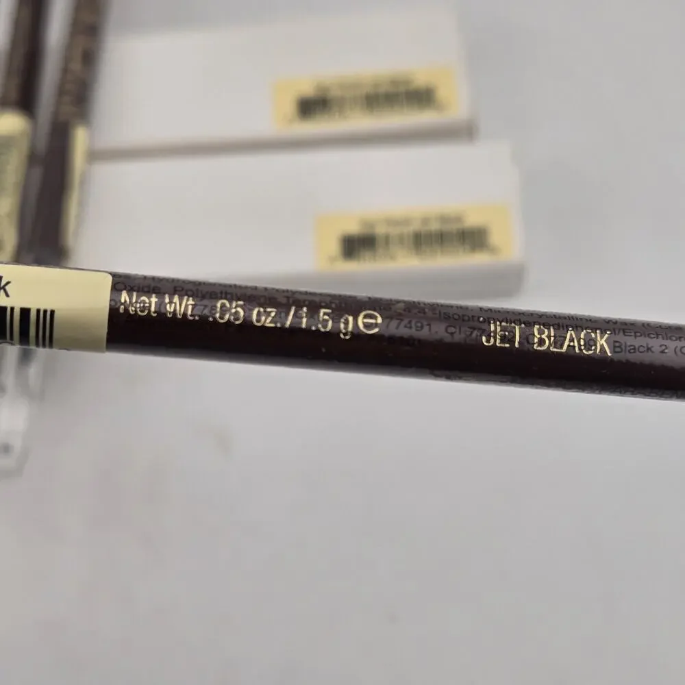 IMAN Perfect Eye Pencil Eyeliner Set Of 4 Jet Black w/ Sharpener Cap .05 Oz New